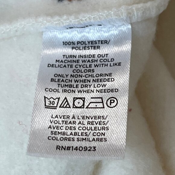 Loft Womens Cream Embroidered Long Sleeve Flowers Sherpa Pullover Sweater Sz XS - Picture 6 of 7